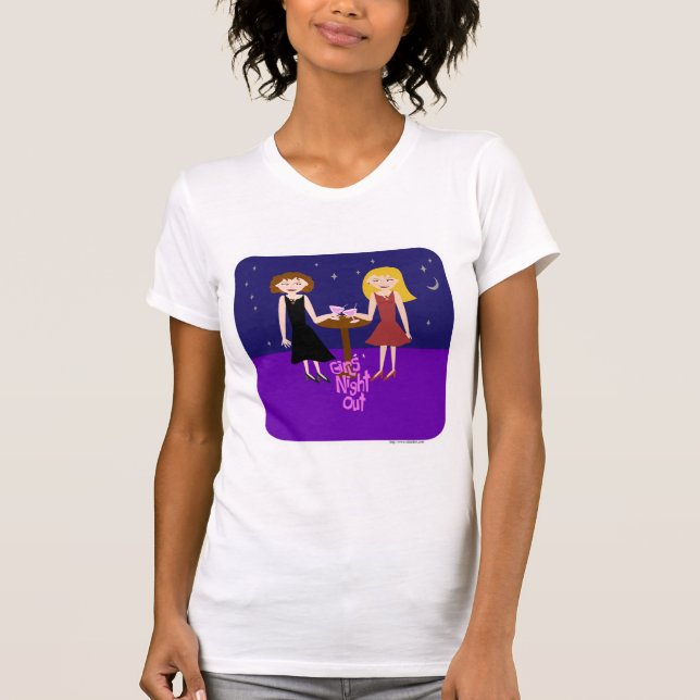 Sassy Girls Night Out Fun Flirty Cartoon T-Shirt (Front)