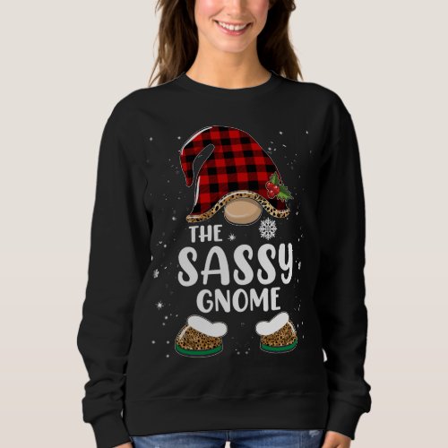Sassy Gnome Buffalo Plaid Matching Family Christma Sweatshirt