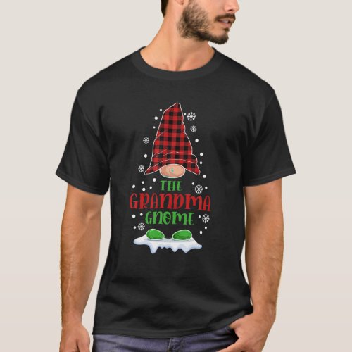 Sassy Gnome Buffalo Plaid Matching Family Christma T_Shirt