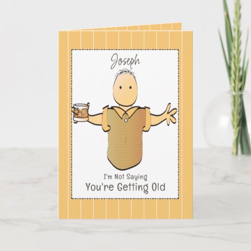 Sassy Grey Hair Male Cartoon Birthday           Card