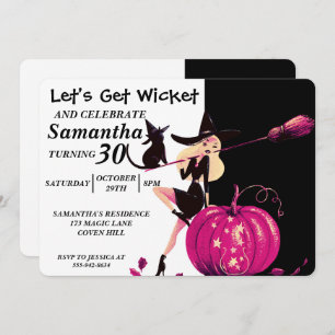 Sassy Halloween Witch Birthday Invitation