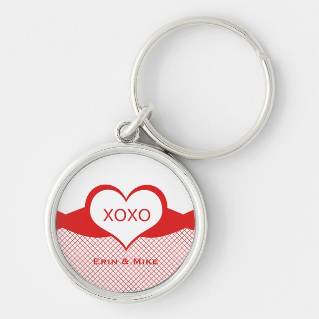 Sassy Heart Fishnet Keychain, Red Keychain (Front)