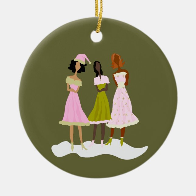 Sassy Holiday Ceramic Ornament (Front)