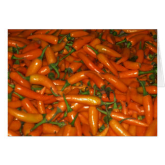 Sassy Hot Orange Chili Peppers Cards