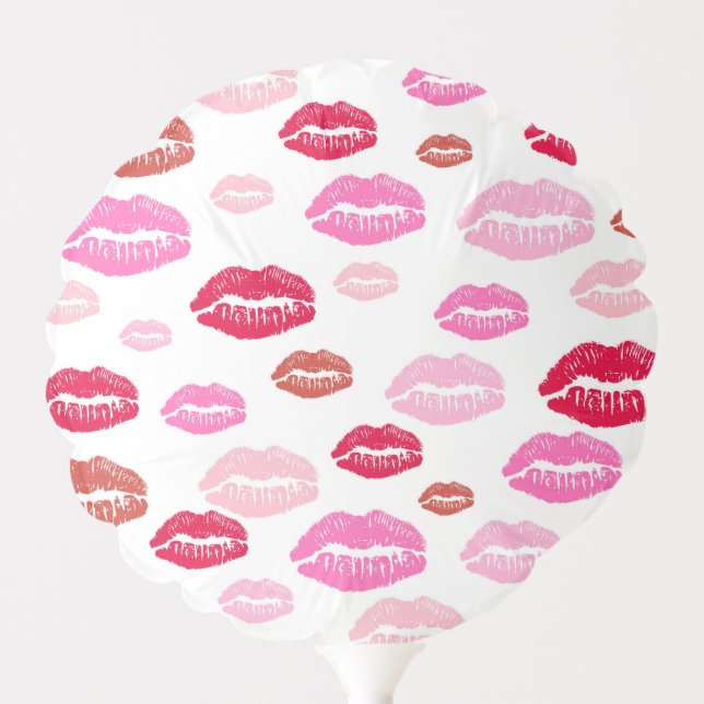 Sassy Hot Pink Lips Bachelorette Party Balloon (Front)