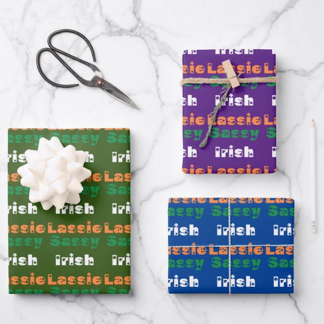 Sassy Irish Lassie  Wrapping Paper Sheets (Front)