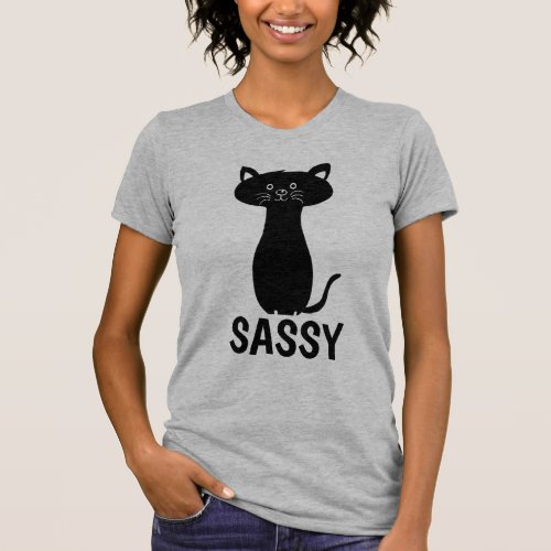 SASSY KITTY CAT LADIES T_Shirts