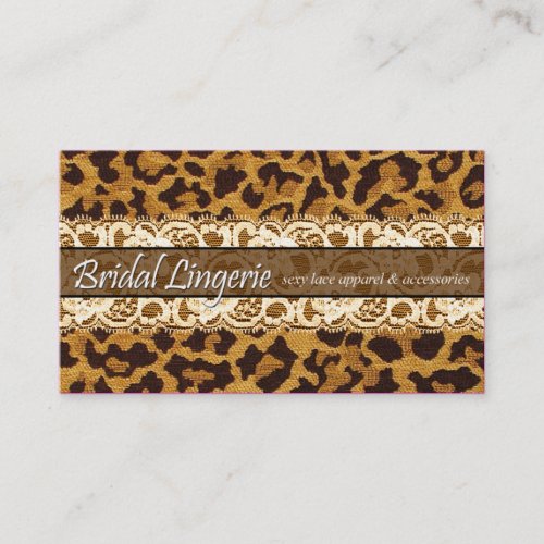 Sassy Lace Leopard Bridal Lingerie Lacy Garter Business Card