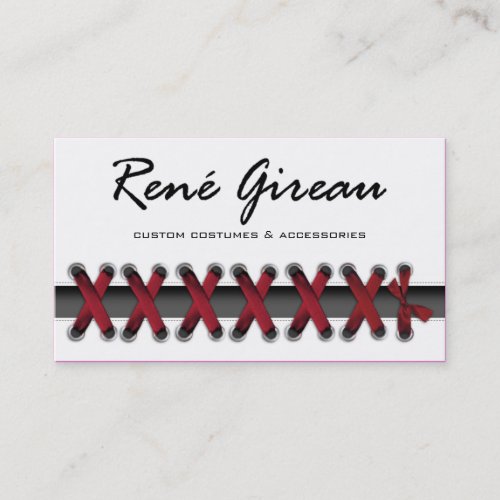 Sassy Lace Up Costume Designer Business Card