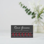 Sassy Lace Up Costume Designer Business Card (Standing Front)
