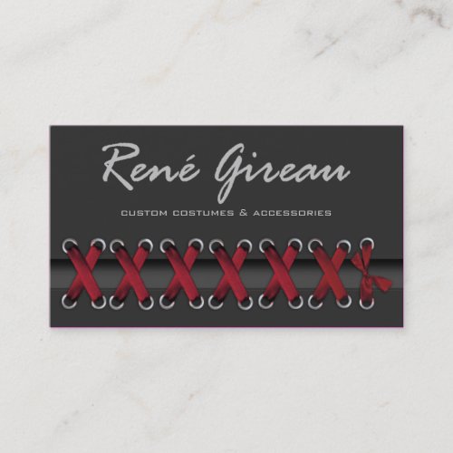 Sassy Lace Up Costume Designer Business Card