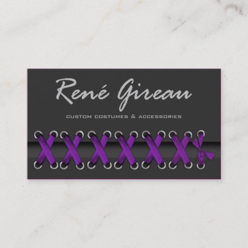 Sassy Lace Up Costume Designer Business Cards