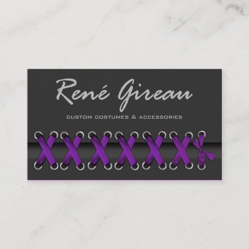 Customizable Sassy Lace Up Costume Designer Business Cards