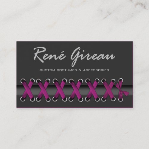 Sassy Lace Up Costume Designer Business Card