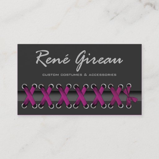 Customizable Sassy Lace Up Costume Designer Business Card