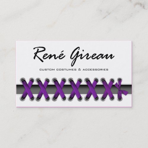 Sassy Lace Up Costume Designer Stylist Wardrobe Business Card