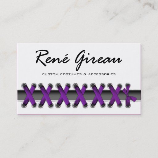 Customizable Sassy Lace Up Costume Designer Stylist Wardrobe Business Cards