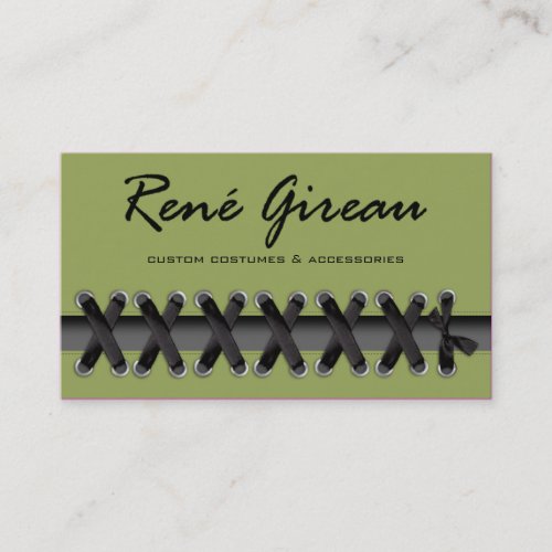 Sassy Lace Up Costume Designer Stylist Wardrobe Business Card Templates
