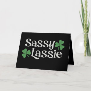 Sassy Lassie St Patrick's Day Irish Girl Shamrock Thank You Card