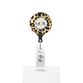 Sassy Leopard Print Monogrammed Badge Holder (Badge Clip Front)