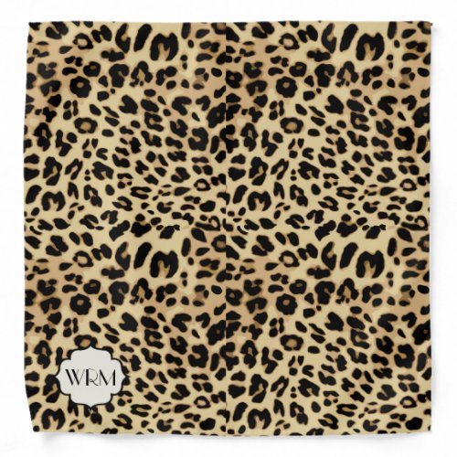 Sassy Leopard Print Monogrammed Bandana