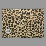 Sassy Leopard Print Monogrammed Cloth Placemat