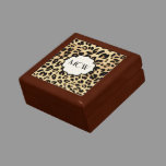 Sassy Leopard Print Monogrammed Keepsake Box