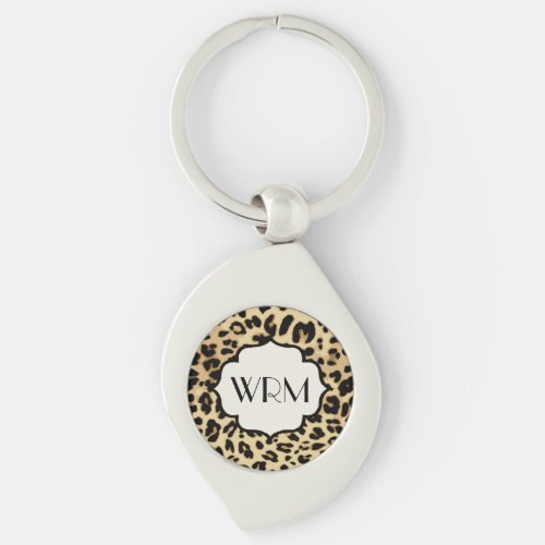 Sassy Leopard Print Monogrammed Keychain