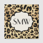 Sassy Leopard Print Monogrammed Magnet