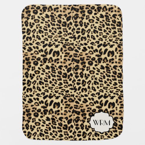 Sassy Leopard Print Monogrammed Stroller Blanket