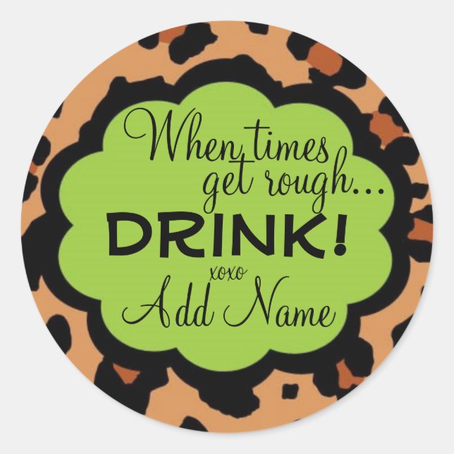 Sassy Lepord Personalized Wine Label (Front)