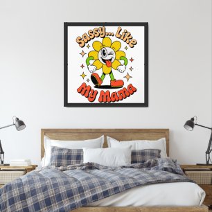 Sassy Like My Mama Retro Flower Framed Art Print
