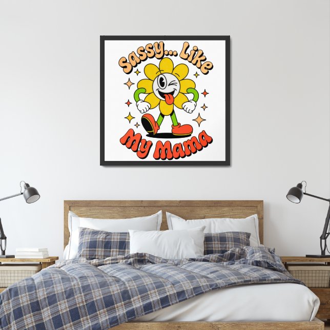 Sassy Like My Mama Retro Flower Framed Art Print (Bedroom)