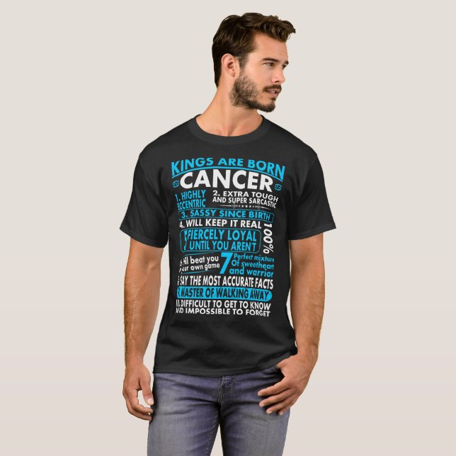 Sassy Loyal Kings Are Born Cancer Zodiac Tshirt (Front Full)