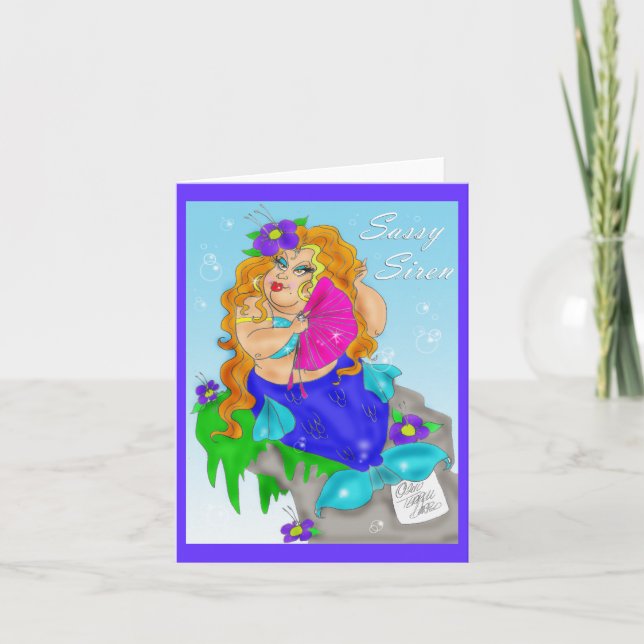 "Sassy Mermaid" Card (Front)