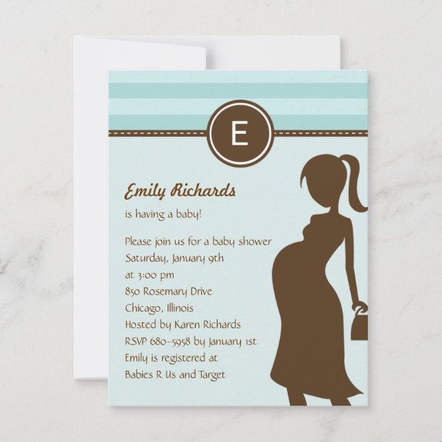 Sassy Mom Baby Shower Invitation - Blue (Front)