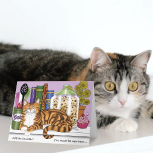 Sassy Orange Tabby Kitchen Counter Top Cat Funny Card