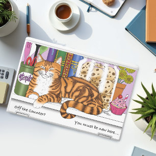 Sassy Orange Tabby Kitchen Counter Top Cat Funny HP Laptop Skin