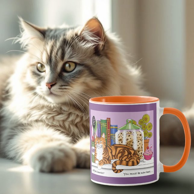 Sassy Orange Tabby Kitchen Counter Top Cat Funny Mug (Creator Uploaded)