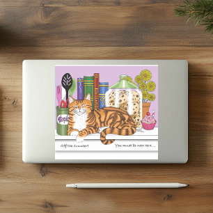 Sassy Orange Tabby Kitchen Counter Top Cat Funny Sticker