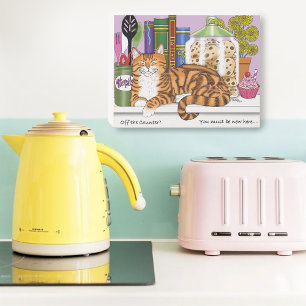 Sassy Orange Tabby Kitchen Counter Top Cat Funny Wooden Box Sign