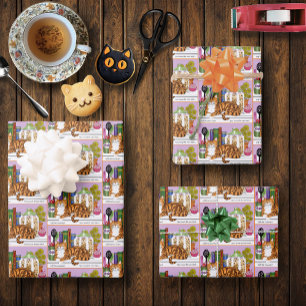 Sassy Orange Tabby Kitchen Counter Top Cat Funny  Wrapping Paper Sheets