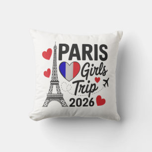 Sassy Paris Girls Trip 2026 Vacation Kids Reunion Throw Pillow