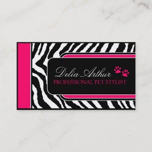 Customizable Sassy Pet Stylist Business Cards