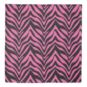 Sassy Pink and Black Zebra Stripes Duvet Cover