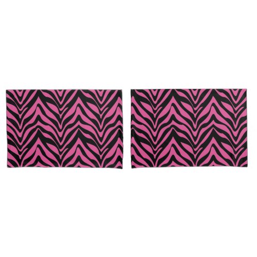 Sassy Pink and Black Zebra Stripes Pillowcase