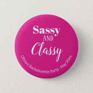 Sassy Pink Bachelorette Party Button
