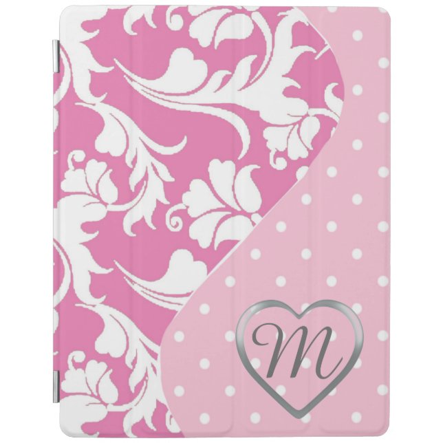Sassy Pink Monogrammed iPad Cover (Front)