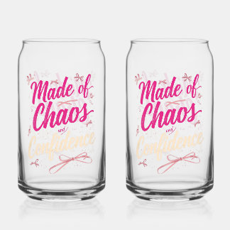 Sassy Pink Typography Chaos And Confidence Can Glass