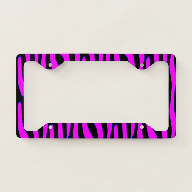 Sassy Pink Wild Animal Print License Plate Frame (Front)